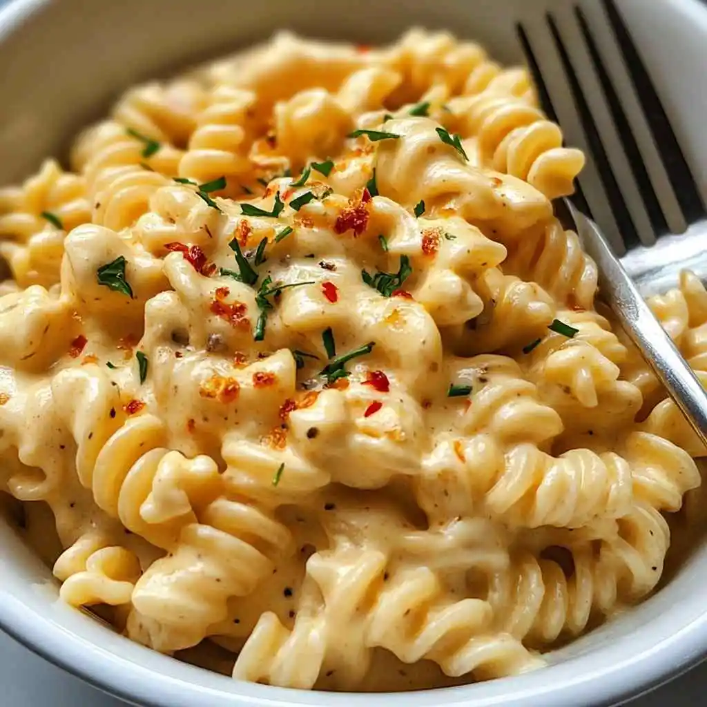 Buffalo wild wings crockpot chicken pasta in a rustic bowl