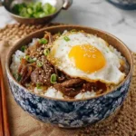 Hot Honey Beef Bowl Japan You’ll Make Again & Again 2 Hot Honey Beef Bowl Japan with sunny egg and rice