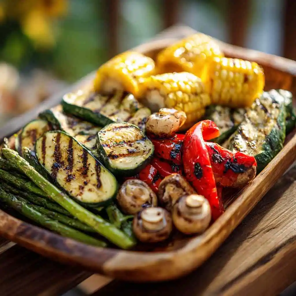 Top Vegetables to Grill: Flavorful, Healthy, and Easy Ideas 11 Grilled vegetables served with lemon and herbs on platter