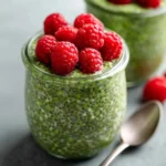 Matcha Chia Pudding Recipe: Easy, Healthy & Delicious Superfood Breakfast 9 Served matcha chia pudding with raspberries and almonds