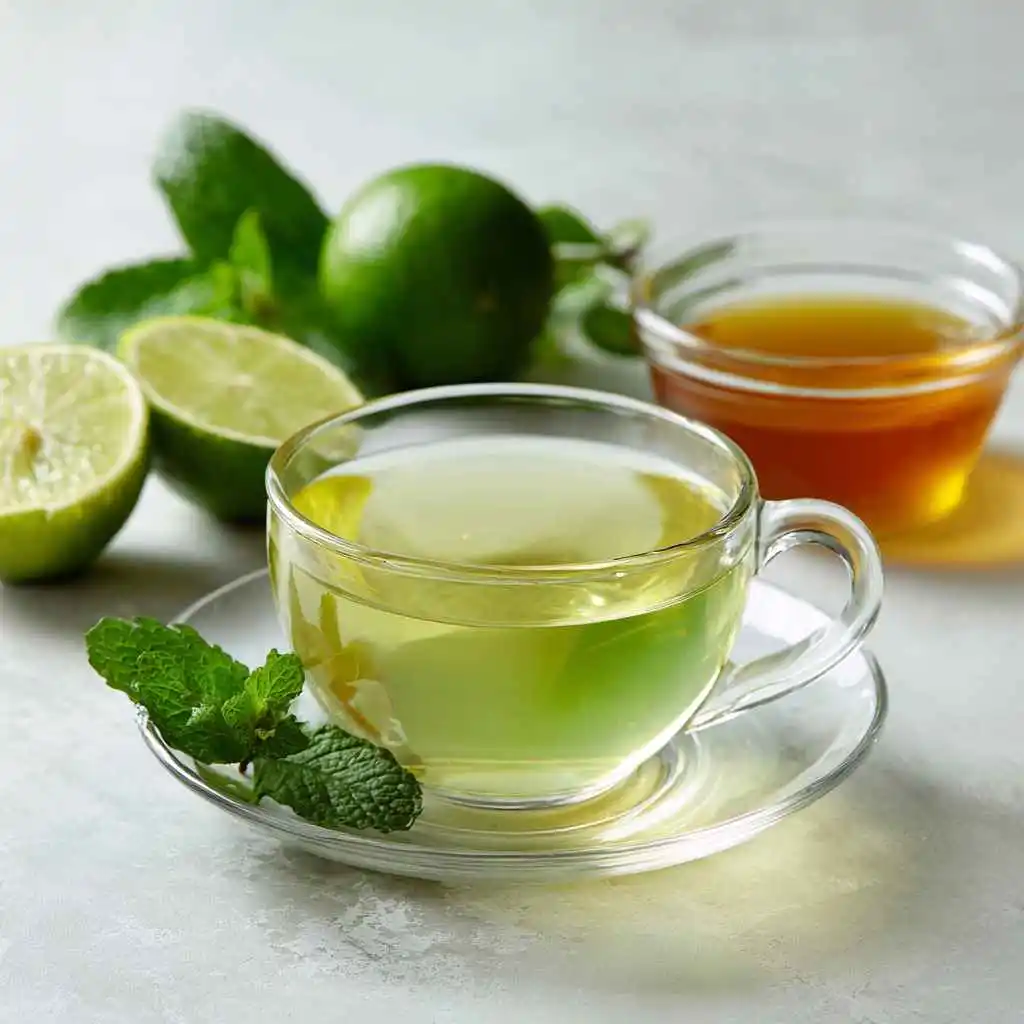 Lemon Balm Recipe: How to Make a Soothing and Healthy Drink 11 Glass mug of lemon balm tea garnished with mint and lemon slice