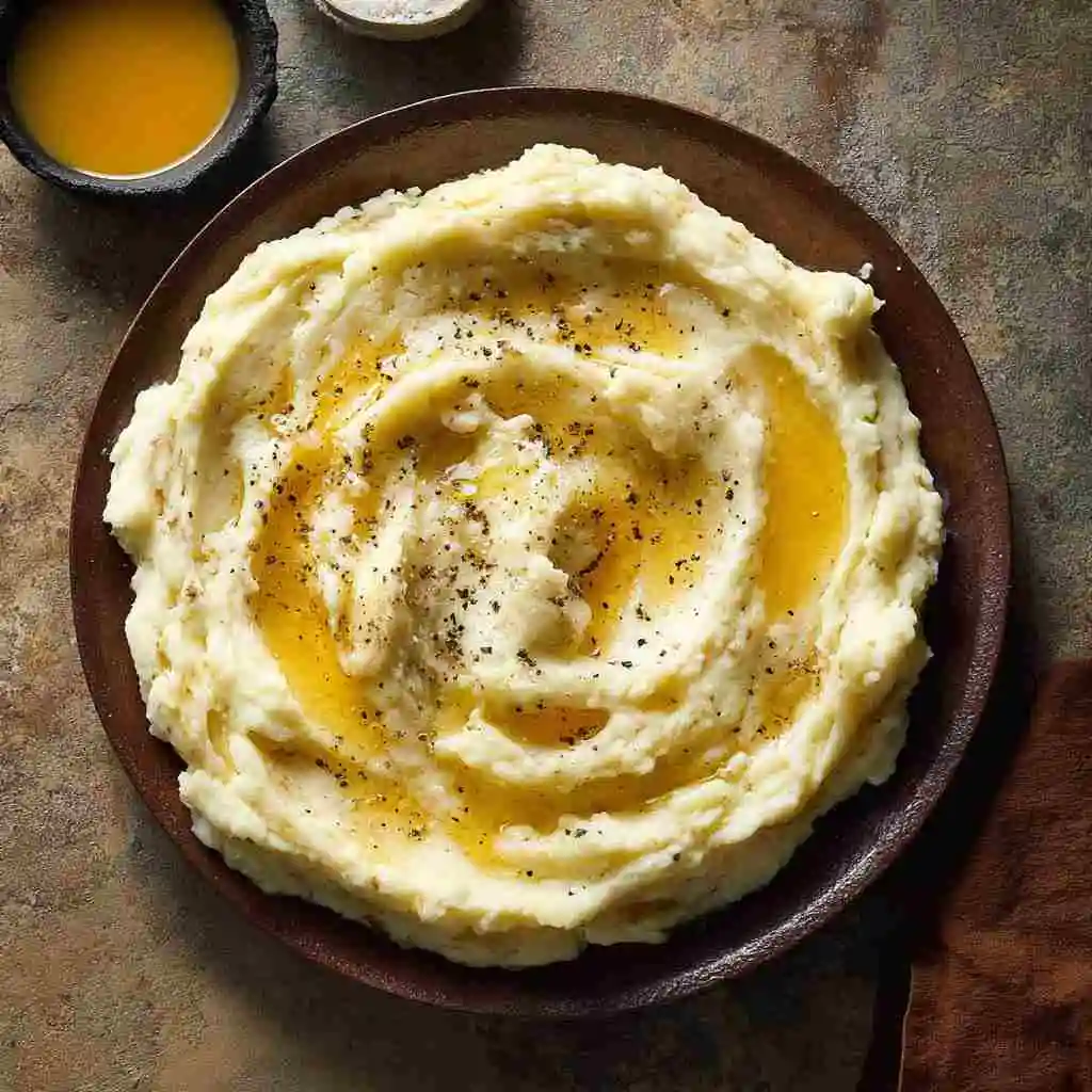 Brown Butter Mashed Potatoes Made Easy for Any Meal 8 Brown butter mashed potatoes served in a rustic bowl with chives