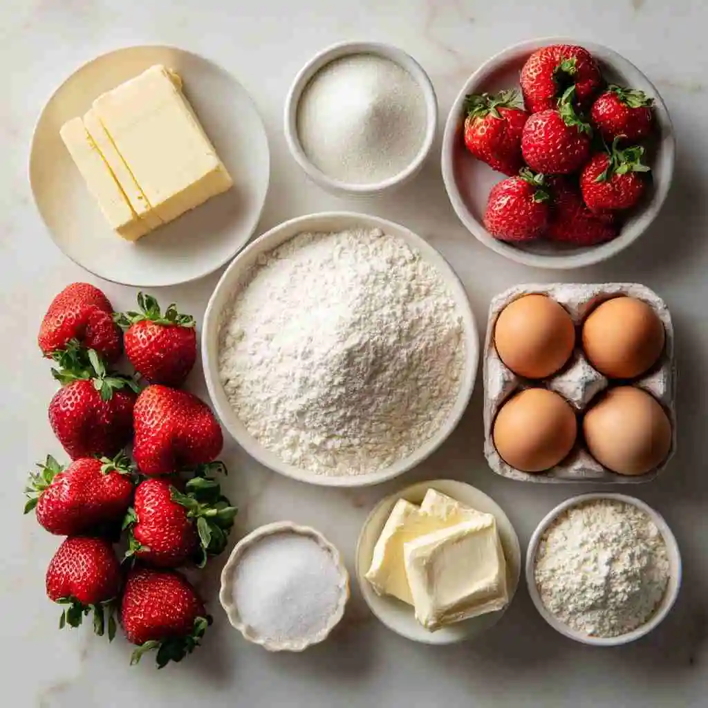 Ingredients for Strawberry Pineapple Pound Cake