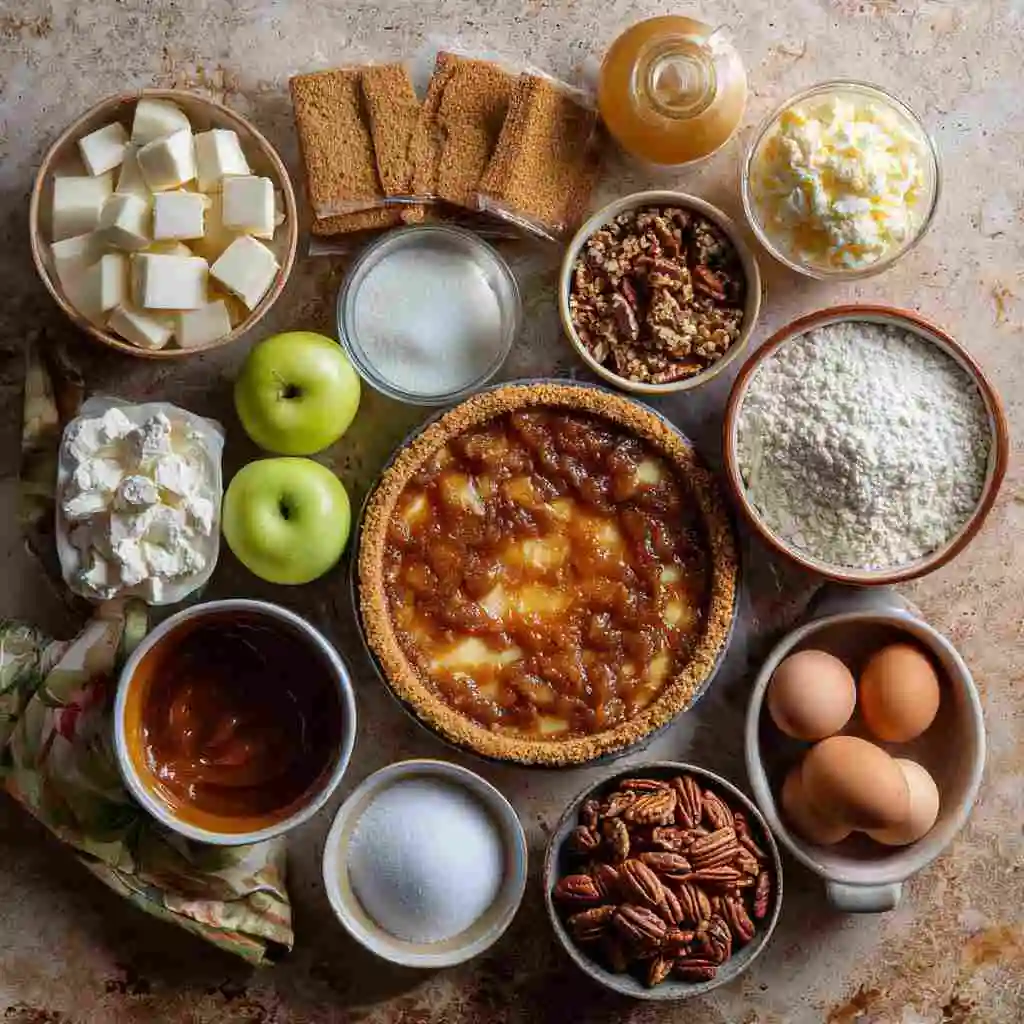 Salted Caramel Apple Pie Cheesecake Made Simple: Step-by-Step Guide 10 Ingredients for making Salted Caramel Apple Pie Cheesecake