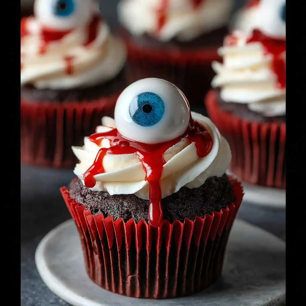 Spooky Halloween Eyeball Cupcakes Everyone Will Love to Bake and Eat 10 Platter of Spooky Halloween Eyeball Cupcakes