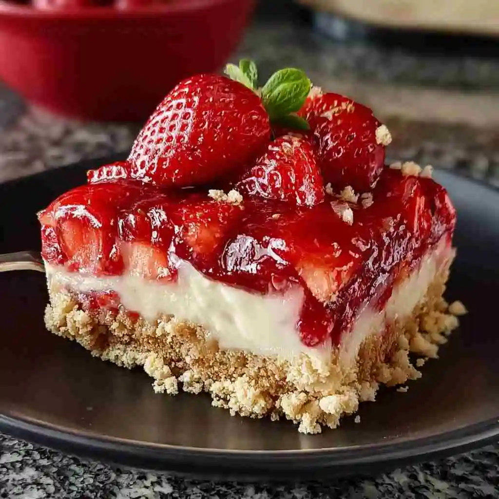 Strawberry Cheesecake Dump Cake Made Simple at Home 11 Slice of Strawberry Cheesecake Dump Cake