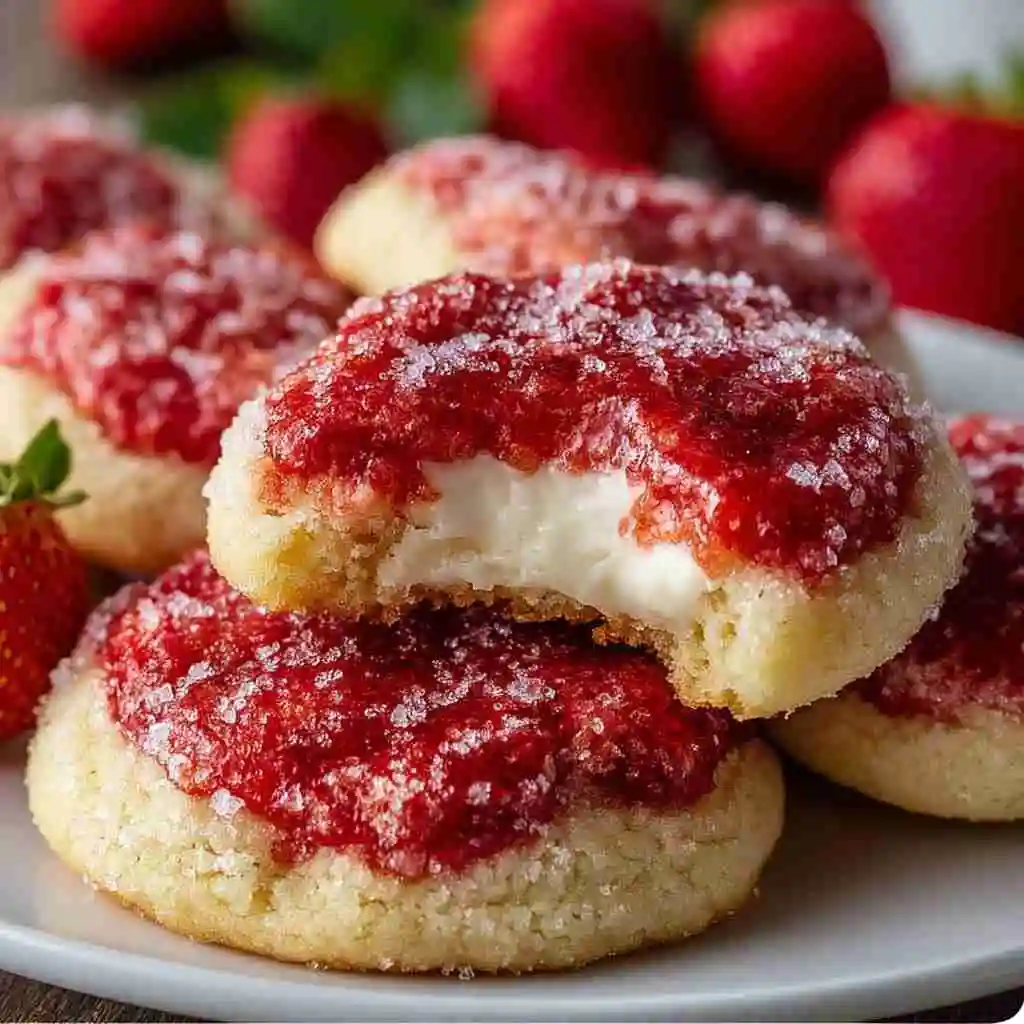Slice of Strawberry Pineapple Pound Cake with strawberry glaze