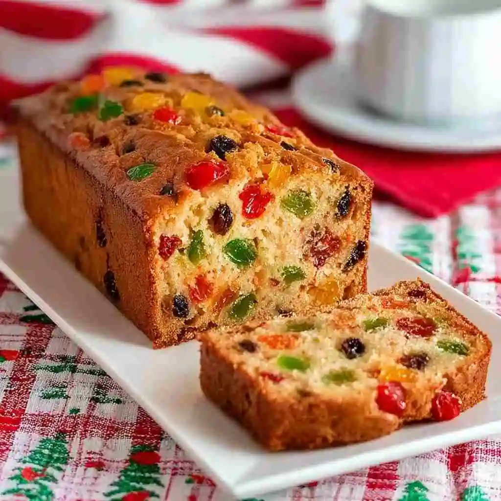 Fruit Cake Made Easy: Step-by-Step Holiday Guide 11 Sliced fruit cake served with cream