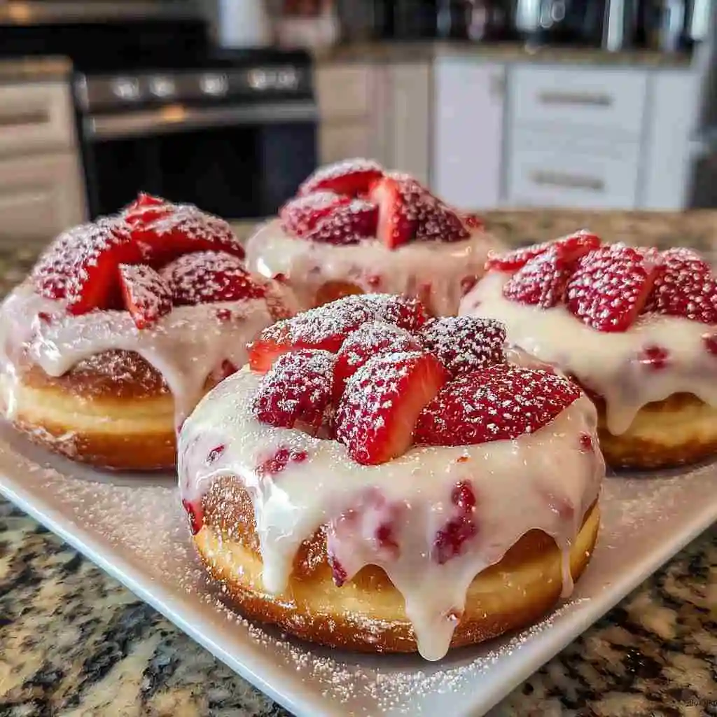 Strawberry Cheesecake Stuffed Donuts