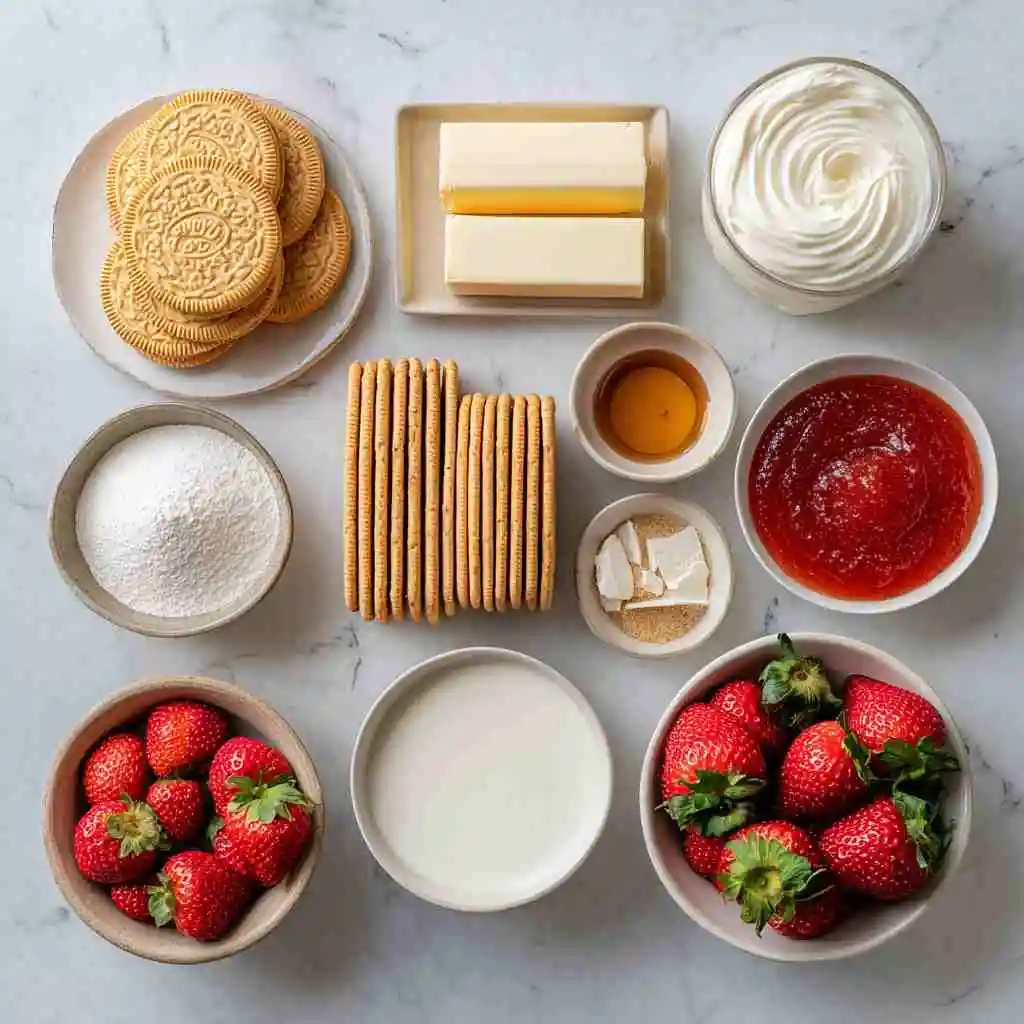 Strawberry Crunch Cheese Cake Made Easy: Step-by-Step Guide 10 Ingredients for Strawberry Crunch Cheese Cake